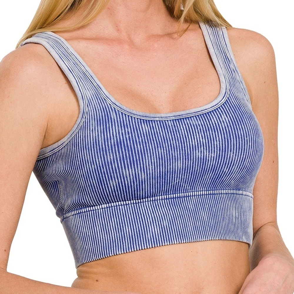 “ Aurora Bralette ” Cropped Ribbed Tank | Various Colors - Picture 5 of 10